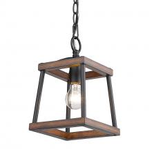  3184-M1L NB-RO - Teagan Mini Pendant in Natural Black with Rustic Oak Accents